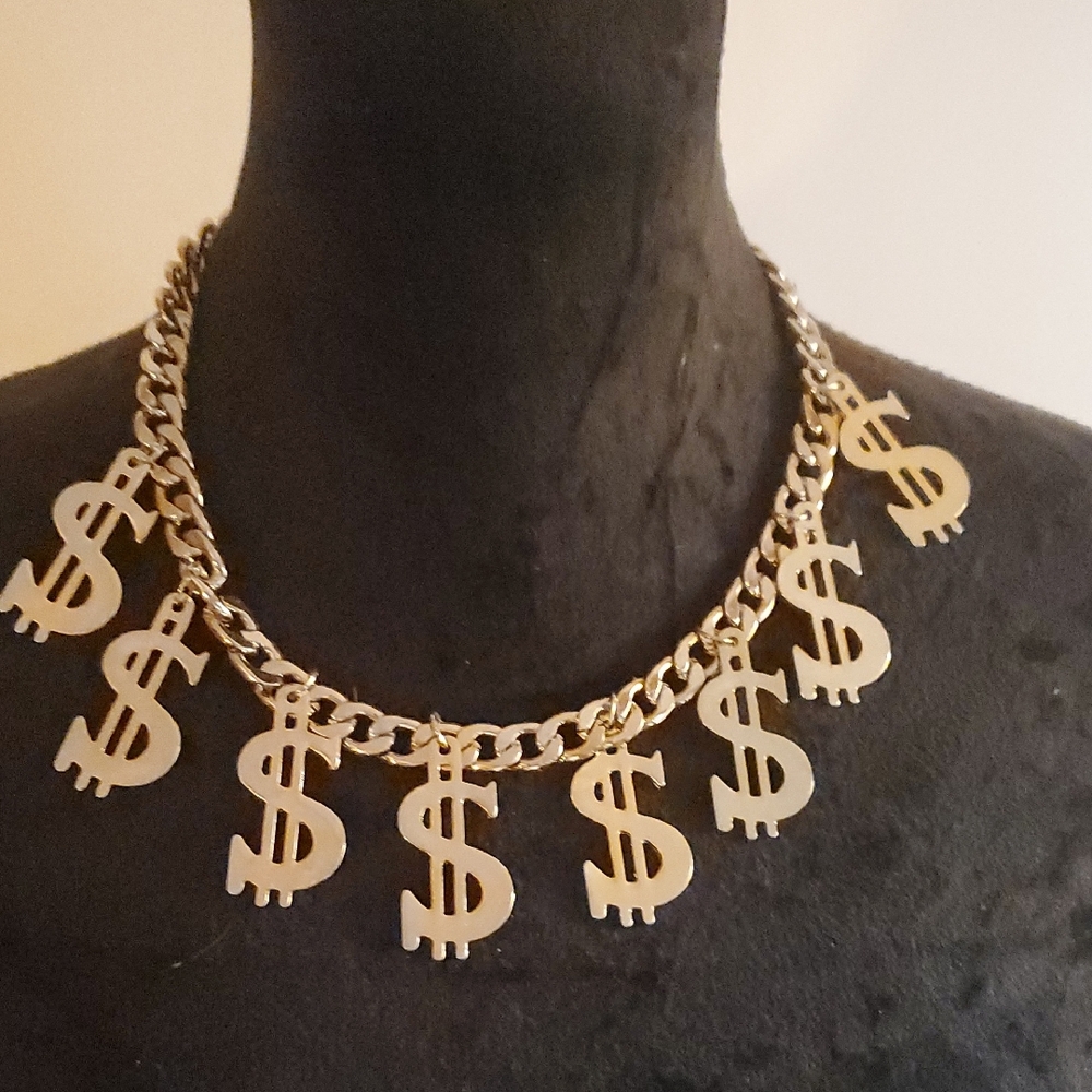 Gold Dollar Sign Necklace